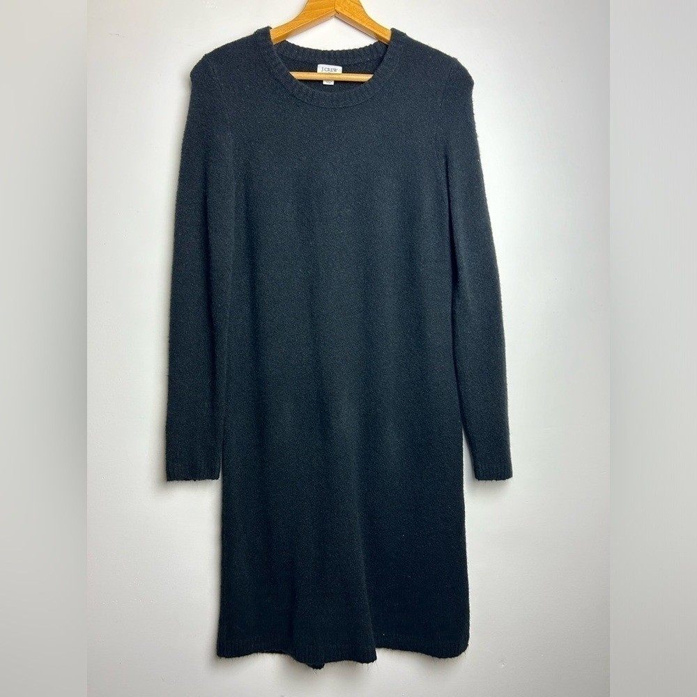 J. Crew cashmere blend Black LongSleeve Black Crew-Neck Classic sweater Dress Xs